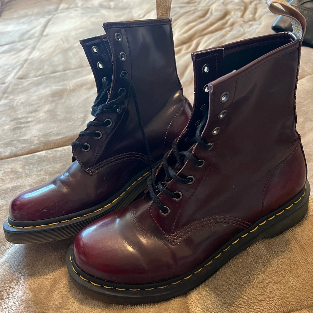 Burgundy Doc Martens size 10
